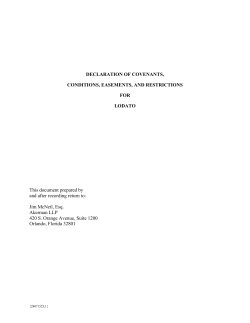 DECLARATION OF COVENANTS, CONDITIONS, EASEMENTS