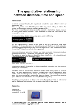 The quantitative relationship between distance, time and speed