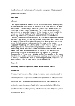 Gendered trends in student teachers` motivation, perceptions of