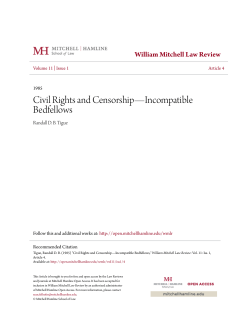 Civil Rights and Censorship&mdash;Incompatible Bedfellows