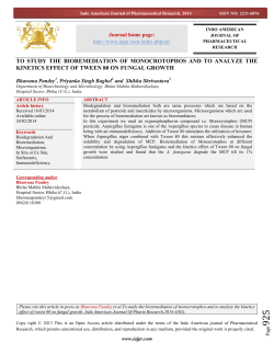 to study the bioremediation of monocrotophos