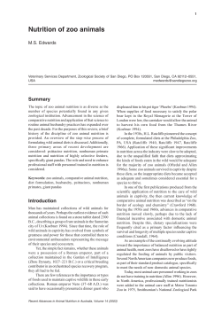 Nutrition of zoo animals