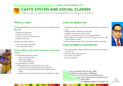 CASTE SYSTEM AND SOCIAL CLASSES