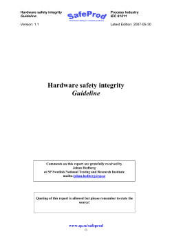 Hardware safety integrity Guideline