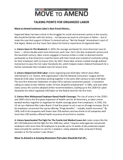talking points for organized labor
