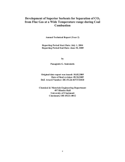 Development of Superior Sorbents for Separation of CO2 from Flue