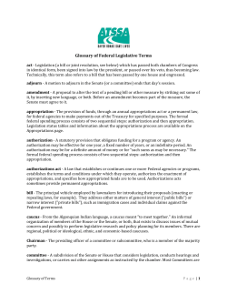 Glossary of Federal Legislative Terms