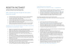 Rosetta Factsheet August 2014
