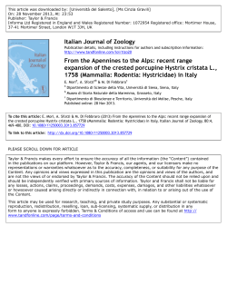 From the Apennines to the Alps: recent range expansion of the
