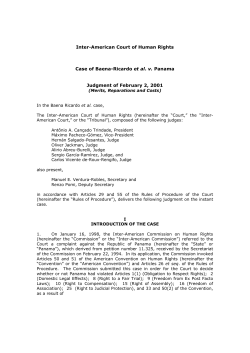 Case of Baena-Ricardo et al. v. Panama