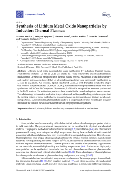 Synthesis of Lithium Metal Oxide Nanoparticles by Induction