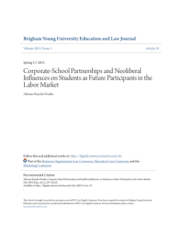 Corporate-School Partnerships and Neoliberal Influences on