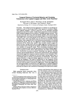 Temporal Patterns of Territorial Behavior and Circulating