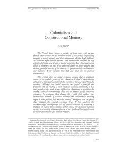 Colonialism and Constitutional Memory