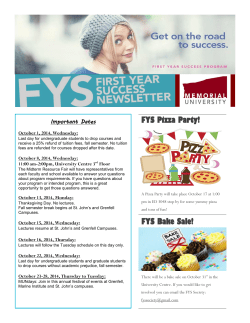 FYS Pizza Party! FYS Bake Sale!