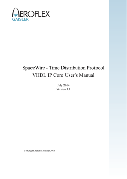 SpaceWire - Time Distribution Protocol VHDL IP Core User`s