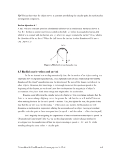 4.3 Radial acceleration and period