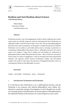 Realism and Anti-Realism about Science