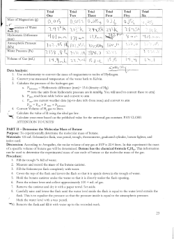 Mass of Magnesium (g) Bath K) &bull; Hydrostatic Difference (mm