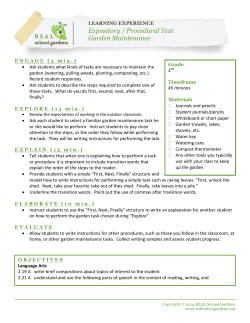 Expository / Procedural Text Garden Maintenance