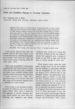 Wind and Sandblast Damage to Growing Vegetation