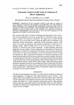 Automatic Control of pH Value in Cultures of Micro