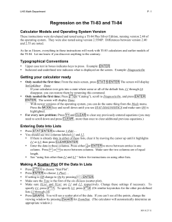 Regression on the TI-83 and TI-84