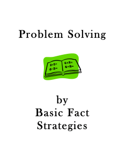 Problem Solving by Basic Fact Strategies