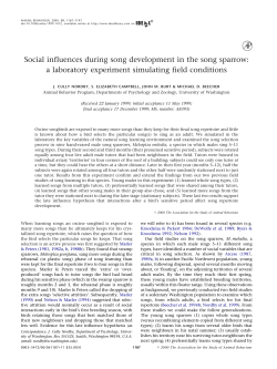 Social influences during song development in the song sparrow: a