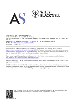 Use, Usage and Meaning - University of Alberta