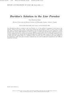 Buridan`s Solution to the Liar Paradox - Publish