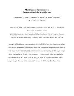 Multielectron Spectroscopy : Auger decays of the Argon