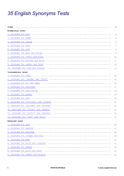 English Synonyms Test Package - English