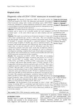 Diagnostic value of CD14 CD16 monocytes in neonatal sepsis