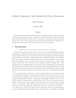 Exploring A New Modality For Poetry Generation