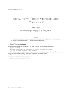 Show that Three Vectors are Coplanar