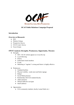 OCAF Public Relations Campaign Proposal