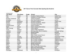 2017 Denver Post Colorado State Spelling Bee Students Last Name