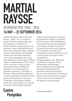 retrospective 1960 - 2014 14 may &ndash; 22