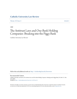 The Antitrust Laws and One-Bank Holding Companies