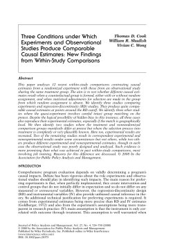 Three conditions under which experiments and observational