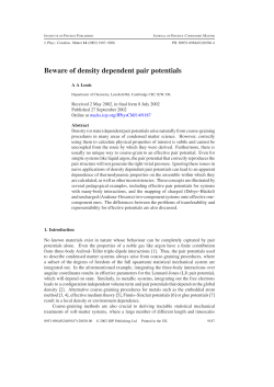 Beware of density dependent pair potentials