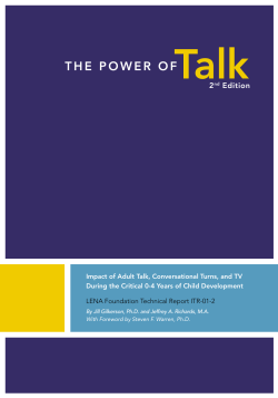 the power of talk - LENA Research Foundation