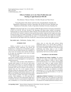 Effects of Salinity on In vitro Shoot Proliferation and Rooting of Apple