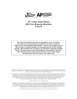 2003 AP United States History Form B Free-Response