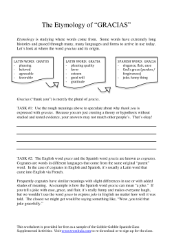 The Etymology of &ldquo;GRACIAS&rdquo;