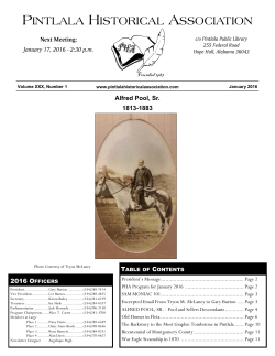 January 2016 - the Pintlala Historical Association!