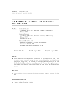 AN EXPONENTIAL-NEGATIVE BINOMIAL DISTRIBUTION