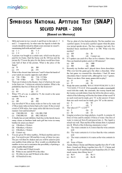 SNAP 2006 Solved Question Paper