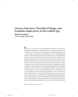 Literary Interiors, Cherished Things, and Feminine Subjectivity in the